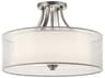 Kichler Lacey 4-Light Antique Pewter Glass Cylinder Drum Semi Flush Mount