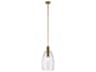 Kichler Lakum 1-Light Natural Brass Glass Geometric Mini Pendant