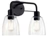 Kichler Meller 2-Light Black Glass Vanity Light