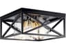 Kichler Moorgate 4-Light Black Glass Drum Flush Mount