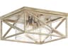 Kichler Moorgate 4-Light Distressed Antique White Glass Drum Flush Mount