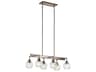 Kichler Niles 6-Light Antique Pewter Glass Globe Linear Island Pendant