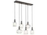 Kichler Riviera 6-Light Olde Bronze Glass Geometric Linear Island Pendant