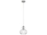 Kichler Riviera 1-Light Brushed Nickel Glass Geometric Mini Pendant
