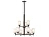 Kichler Shailene 9-Light Olde Bronze Glass Bell Chandelier