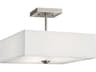 Kichler Shailene 3-Light Brushed Nickel Glass Geometric Semi Flush Mount