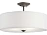 Kichler Shailene 3-Light Olde Bronze Glass Drum Round Semi Flush Mount