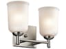 Kichler Shailene 2-Light Brushed Nickel Glass Vanity Light