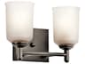 Kichler Shailene 2-Light Olde Bronze Glass Vanity Light