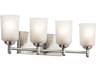 Kichler Shailene 4-Light Brushed Nickel Glass Vanity Light