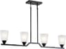 Kichler Skagos 4-Light Black Glass Bell Linear Island Pendant