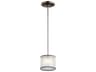 Kichler Tallie 1-Light Antique Pewter Glass Cylinder Mini Pendant