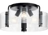 Kichler Thoreau 3-Light Black Glass Drum Semi Flush Mount