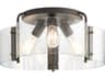 Kichler Thoreau 3-Light Olde Bronze Glass Drum Semi Flush Mount