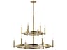 Kichler Tolani 12-Light Brushed Natural Brass Candelabra Round Tiered Chandelier
