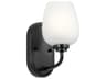 Kichler Valserrano 1-Light Black Glass Wall Sconce