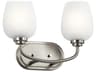Kichler Valserrano 2-Light Brushed Nickel Glass Vanity Light