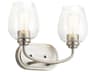 Kichler Valserrano 2-Light Brushed Nickel Glass Vanity Light