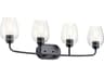 Kichler Valserrano 4-Light Black Glass Vanity Light