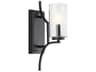 Kichler Vara 1-Light Distressed Black Glass Wall Sconce