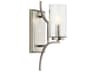 Kichler Vara 1-Light Brushed Nickel Glass Wall Sconce
