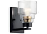 Kichler Vionnet 1-Light Black Glass Wall Sconce