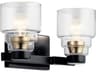 Kichler Vionnet 2-Light Black Glass Vanity Light