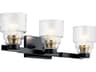 Kichler Vionnet 3-Light Black Glass Vanity Light