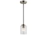 Kichler Winslow 1-Light Brushed Nickel Glass Cylinder Mini Pendant