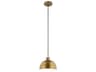 Kichler Zailey 1-Light Natural Brass Dome Mini Pendant