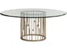 Lexington Shadow Play Round Glass Burnished Silver Leaf Dining Table