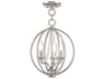 Livex Lighting Arabella 3-Light Polished Chrome Crystal Candelabra Round Chandelier