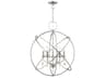 Livex Lighting Aria 5-Light Brushed Nickel Crystal Candelabra Globe Round Chandelier