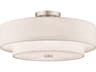 Livex Lighting Claremont 4-Light Brushed Nickel Cylinder Round Semi Flush Mount