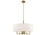 Livex Lighting Meridian 5-Light Antique Brass Candelabra Drum Round Chandelier