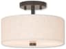 Livex Lighting Meridian 2-Light English Bronze Cylinder Drum Semi Flush Mount