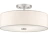Livex Lighting Meridian 3-Light Brushed Nickel Drum Round Semi Flush Mount