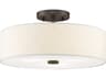 Livex Lighting Meridian 3-Light English Bronze Drum Round Semi Flush Mount