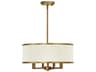 Livex Lighting Park Ridge 4-Light Hand Painted Antique Gold Leaf Candelabra Drum Round Chandelier
