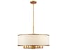 Livex Lighting Park Ridge 6-Light Hand Painted Antique Gold Leaf Drum Round Pendant