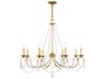 Livex Lighting Pennington 8-Light Antique Gold Leaf Bronze Crystal Candelabra Chandelier