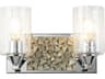 Lucas McKearn Bocage 2-Light Polished Chrome Antiqued Silver Leaf Glass Vanity Light