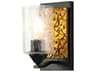 Lucas McKearn Bocage 1-Light Matte Black Antiqued Gold Leaf Glass Wall Sconce