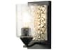 Lucas McKearn Bocage 1-Light Matte Black Antiqued Silver Leaf Glass Wall Sconce