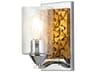 Lucas McKearn Bocage 1-Light Polished Chrome Antiqued Gold Leaf Glass Wall Sconce