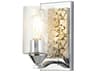 Lucas McKearn Bocage 1-Light Polished Chrome Antiqued Silver Leaf Glass Wall Sconce