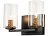 Lucas McKearn Bolivar 2-Light Matte Black Glass Vanity Light