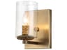 Lucas McKearn Bolivar 1-Light Antique Brass Glass Wall Sconce