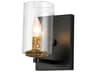 Lucas McKearn Bolivar 1-Light Matte Black Glass Wall Sconce