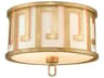 Lucas McKearn Lemuria 2-Light Distressed Gold Geometric Round Flush Mount